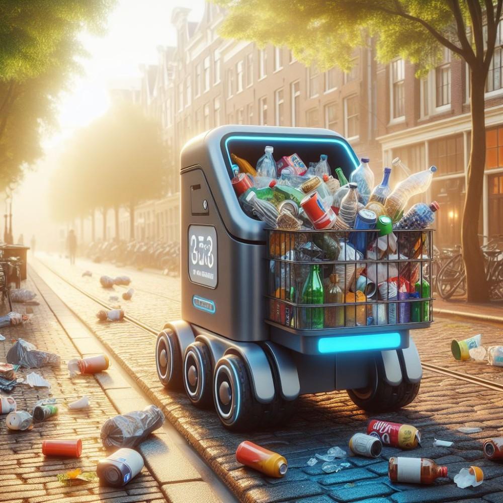 Smart Recycling Technology in Amsterdam, the Netherlands (AI Generated)