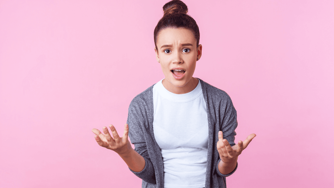 Young woman asking why