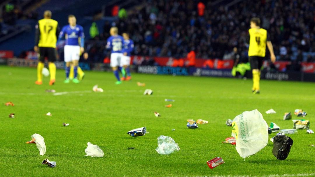 Plastic Waste on Football Pitch